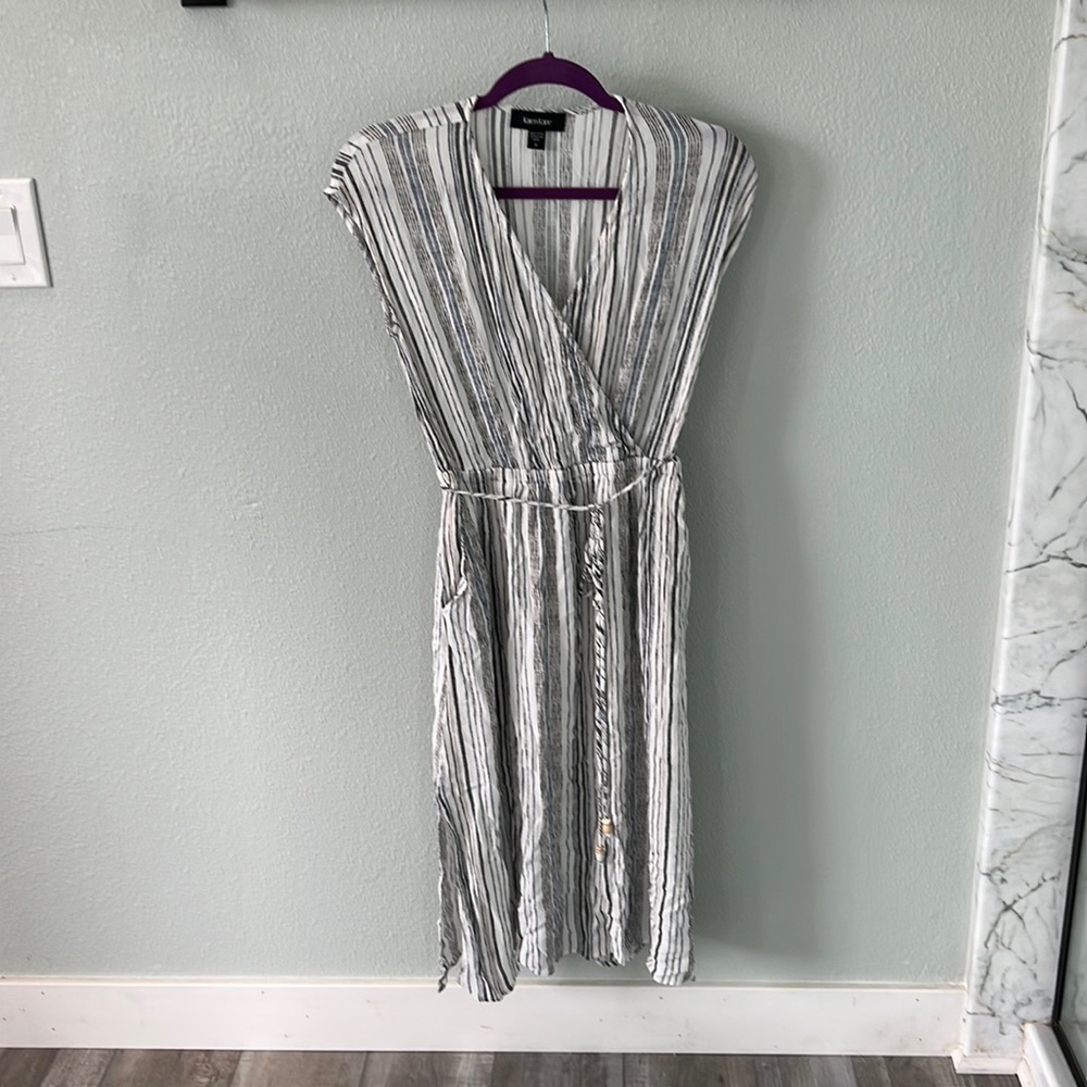 Karen Kane side slit crossover dress